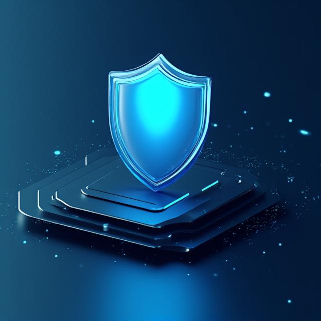 Abstract 3D security shield representing governance hierarchy